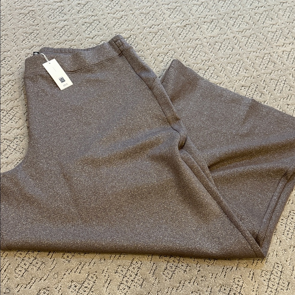 SPANX: AE SHIMMER WIDE LEG IN Smoke silver Size 3x